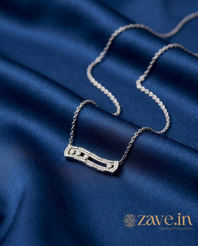 Luna Curve 92.5 Sterling Silver Necklace - Zave
