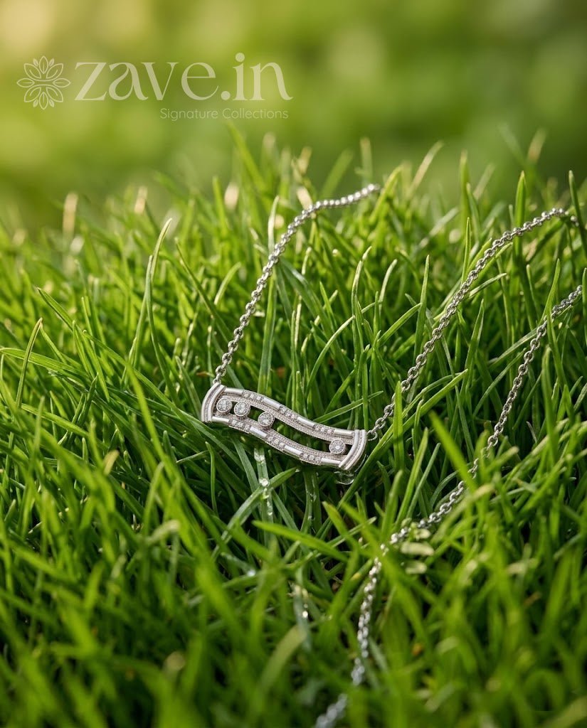 Luna Curve 92.5 Sterling Silver Necklace - Zave