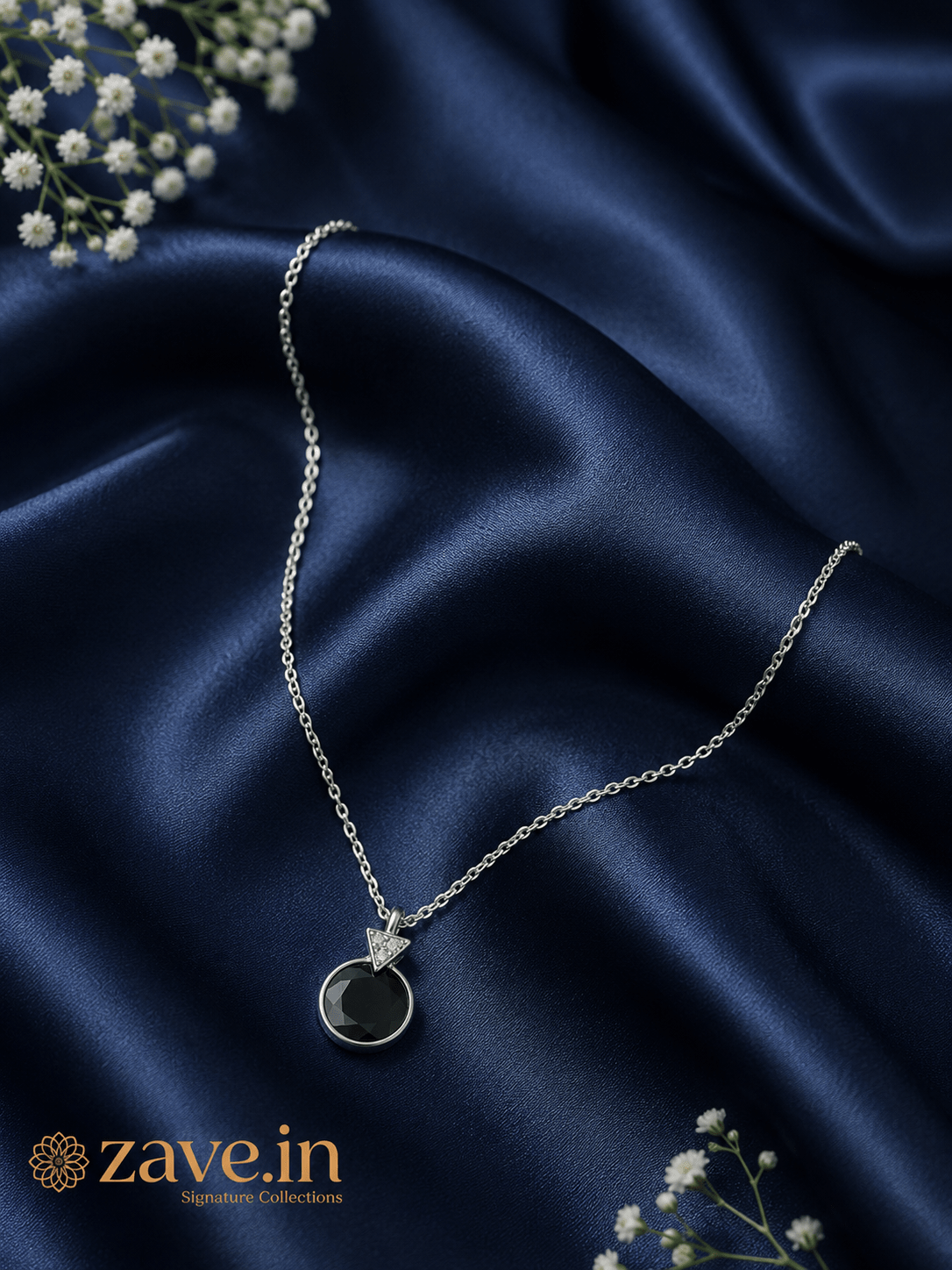 Mystique Black 92.5 Sterling Silver Necklace - Zave