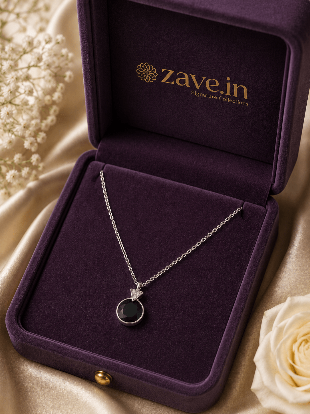 Mystique Black 92.5 Sterling Silver Necklace - Zave